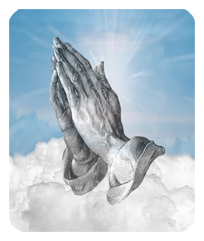 DF35 103 BL Praying Hands Clouds Blue